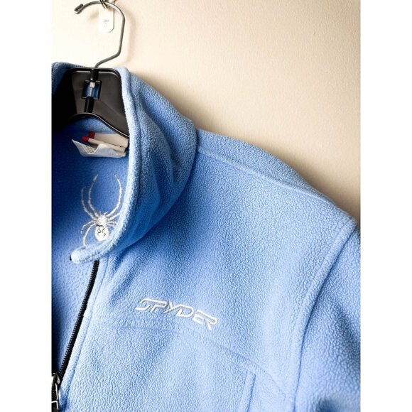 Spyder Full Zip Logo Fleece Blue Sweater Jacket Ladies 8 Womens Athletic Outdoor - Picture 3 of 8